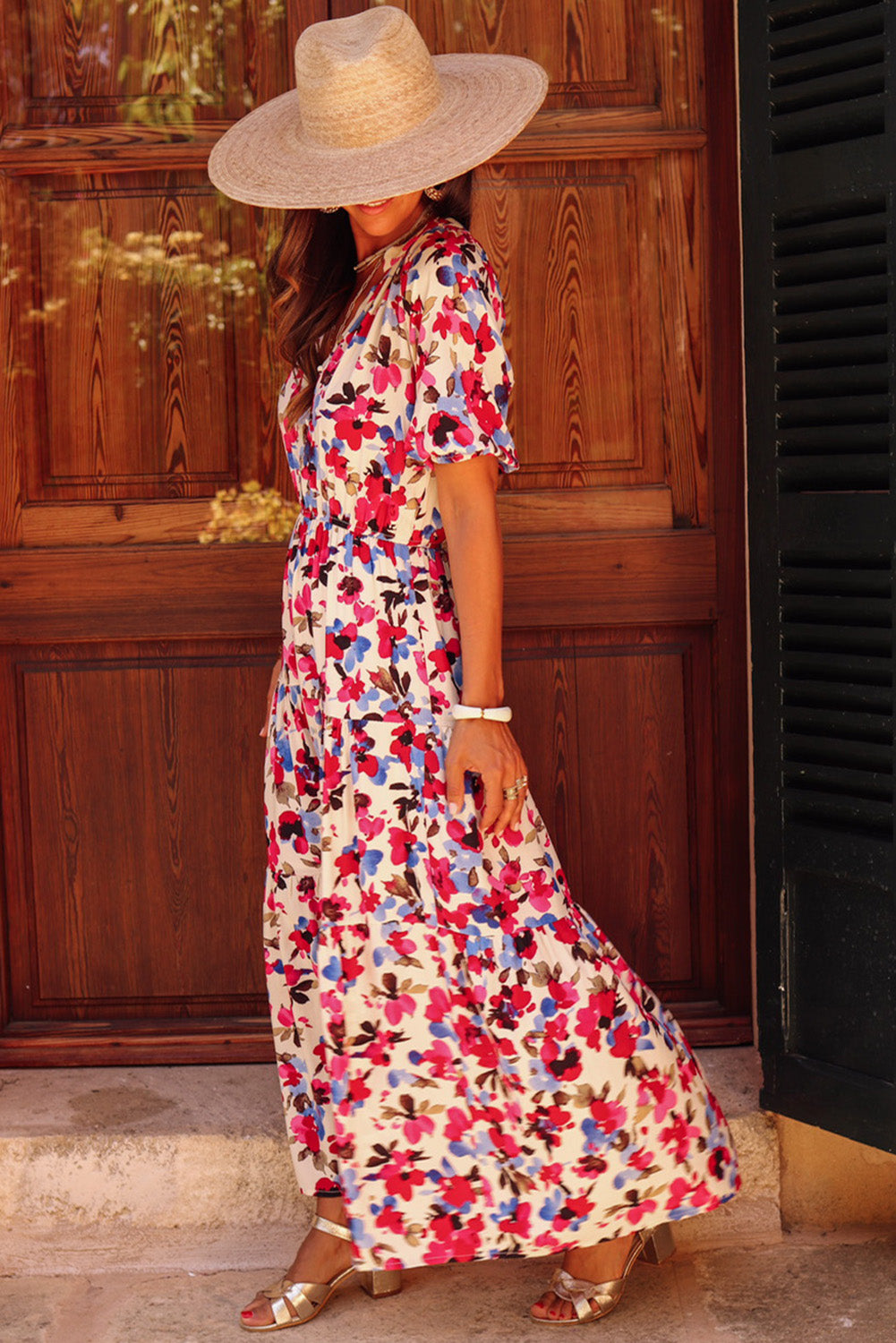 The Ally Dress in Floral Pink